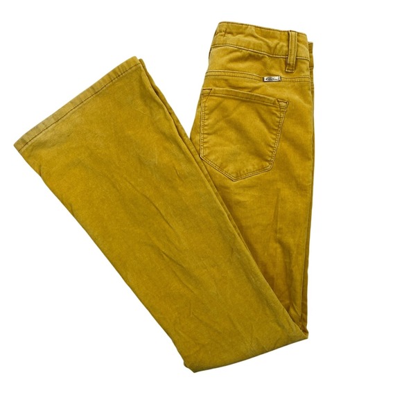 KanCan Womens Size 26  5 x 32 Corduroy Pants Flare Leg Mustard Yellow‎ Casual - Picture 1 of 16